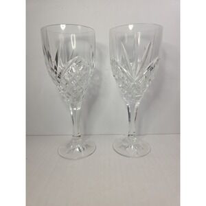 2 Godinger Dublin Shannon Collection Crystal Water Goblet /Wine Glasses 10oz. 8"